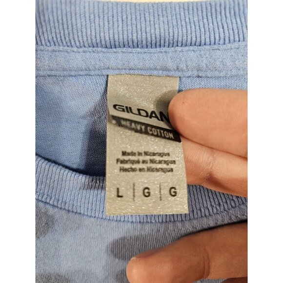 Gildan Unisex L Graphic T Shirt Blue Ken Rainbow Logo Retro Y2K Barbiecore - Picture 4 of 6